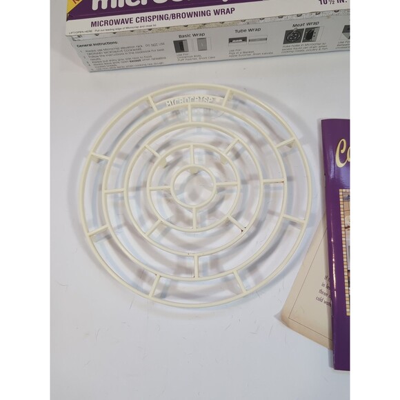 Microcrisp Kit ~ 2 Microwave Crisping Browning Wrap With Tray Cookbook Manual - Picture 4 of 14